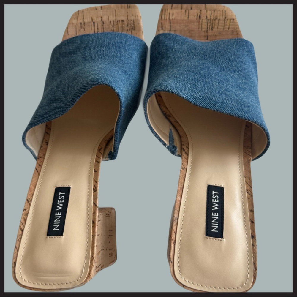 Nine West Blue Women's Slide Sandals